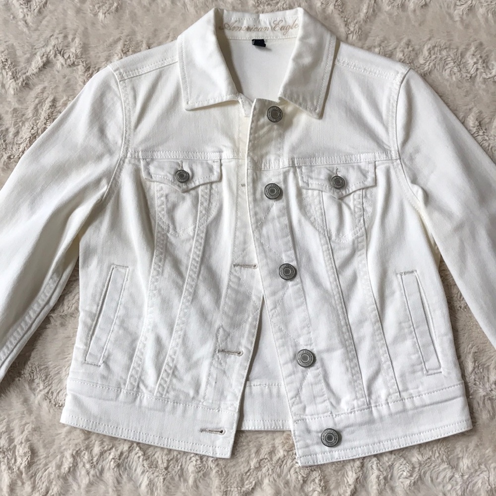 American Eagle White Denim Jacket